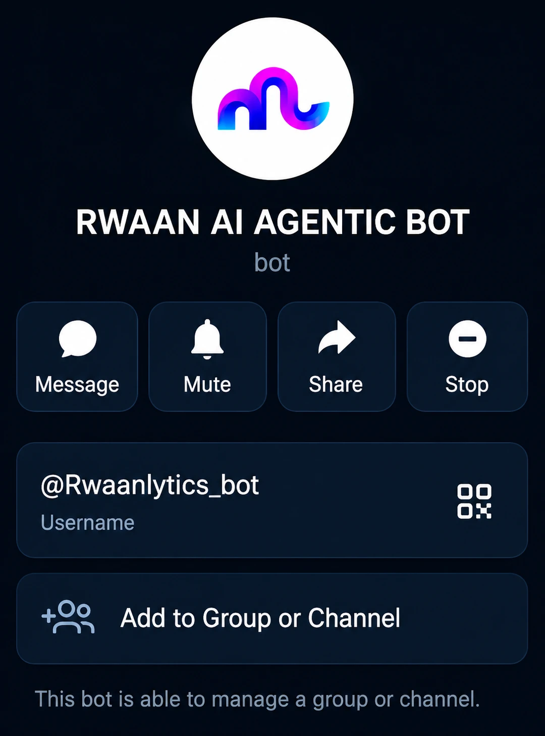 Rwaan AI Agentic Bot Profile Page